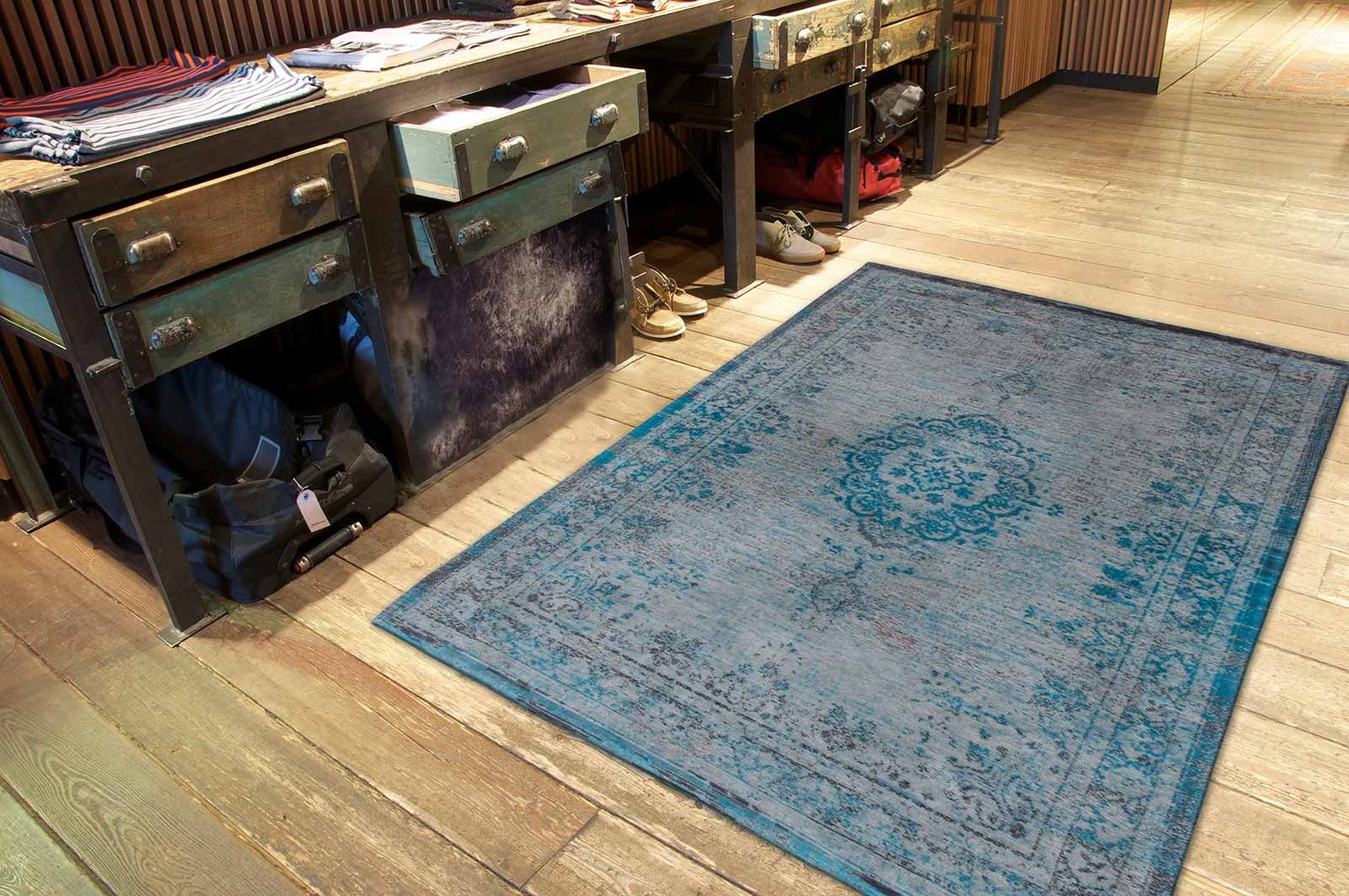 rugs Louis De Poortere LX8255 Fading World Medaillon Grey Turquoise interior 2