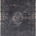 Louis De Poortere Rug, Fading World Mineral Black 8263, Medallion design