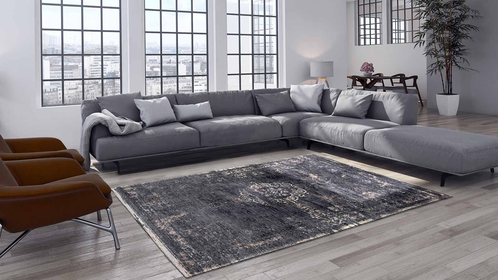 rugs Louis De Poortere LX8263 Fading World Medaillon Mineral Black interior 2