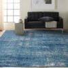Calvin Klein rug River Flow CK001 RFV02 TLIVB TEAL IVORY BLUE 8X10 099446845696 interior