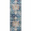 Nourison rug Ankara Global ANR03 BLUE 2x6 099446456557 flat