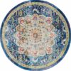Nourison rug Ankara Global ANR03 BLUE 4xRND 099446456571 flat C