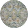 Nourison rug Ankara Global ANR07 BLGRE 6xRND 099446457370 flat C