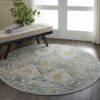 Nourison rug Ankara Global ANR07 BLGRE 6xRND 099446457370 interior 3 C