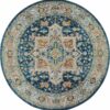 Nourison rug Ankara Global ANR11 BLUMT BLUE MULTICOLOR 4xRND 099446498052 flat C