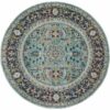 Nourison rug Ankara Global ANR14 TEAL MULTI 4xRND 099446498427 flat C