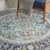 Nourison rug Ankara Global ANR14 TEAL MULTI 4xRND 099446498427 interior 2 C
