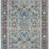 Nourison rug Ankara Global ANR14 TEAL MULTI 5x8 099446498441 flat C