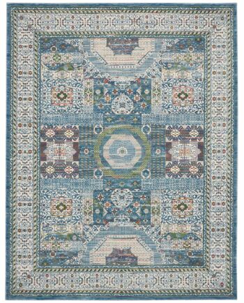 Nourison rug Ankara Global ANR17 IVLTB IVORY LIGHT BLUE 8x10 099446855909