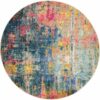 Nourison rug Celestial CES09 BLYEL BLUE YELLOW 5XRND 099446482730