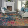 Nourison rug Celestial CES09 BLYEL BLUE YELLOW 9X12 099446482778 interior 1