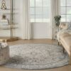 Nourison rug Lynx LNX01 IVCHA IVORY CHARCOAL 8xRND 099446083050 interior 3