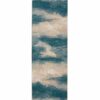 Nourison rug Maxell MAE06 IVTL IVORY TEAL 2x8 099446880413