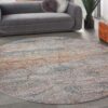 Nourison rug Rustic Textures RUS11 MULTI MULTICOLOR 8XRND 099446836052 interior 1