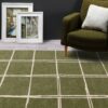 Asiatic rug Albany Grid Olive interior square