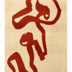 Louis De Poortere Rug, Craft Imperial Red 9847, Ribbon design