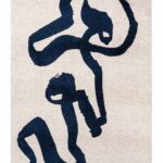 Louis De Poortere Rug, Craft Sea Ink 9849, Ribbon design