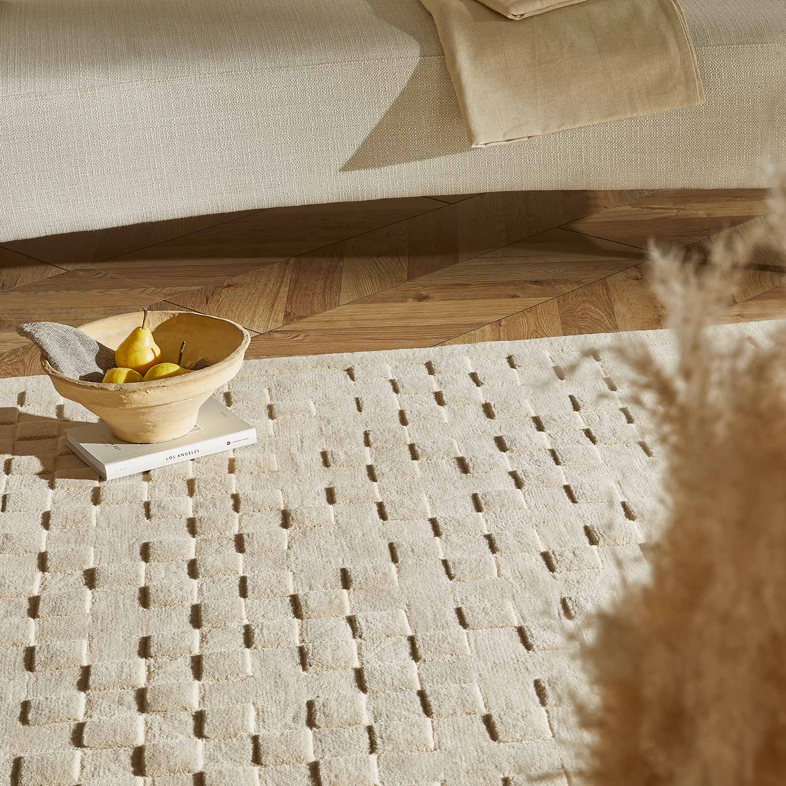 Concept Looms rug Priory PR 102 SQUARES BEIGE interior 1