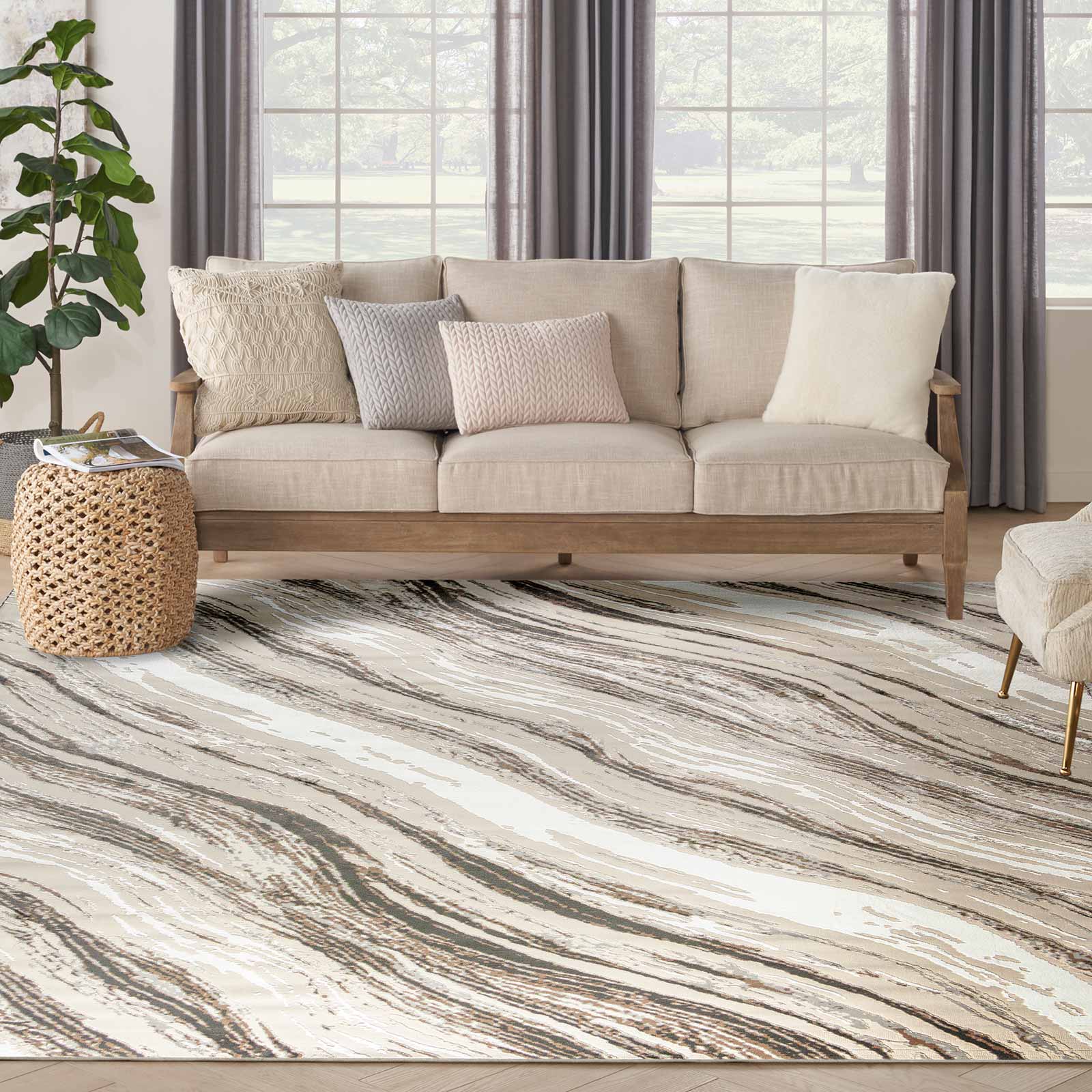 Nourison rug Sustainable Trends SUT05 BGEGY BEIGE GREY 9x12 099446954398 interior 3