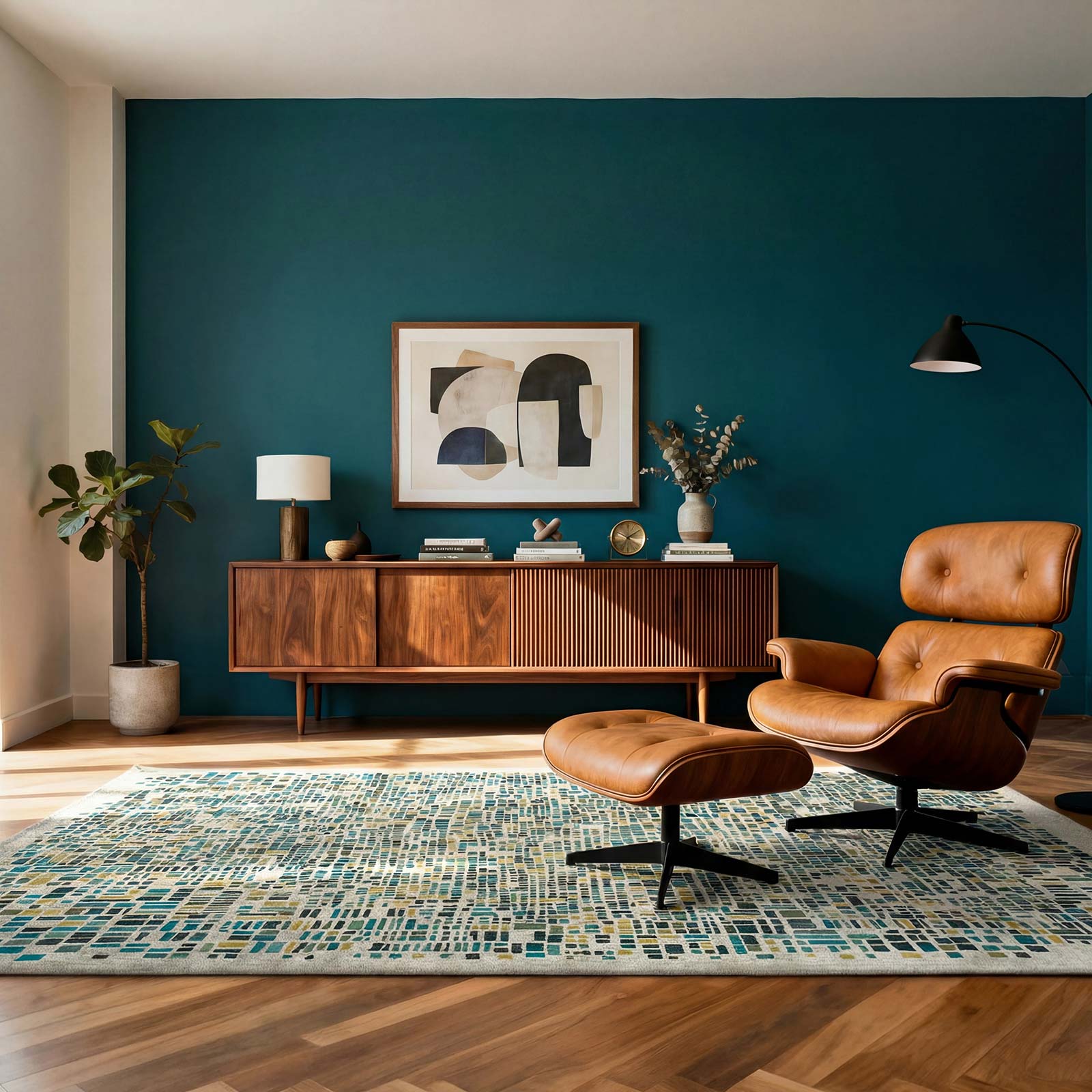 Louis De Poortere rug Gallery 2096 Cubik Midnight interior
